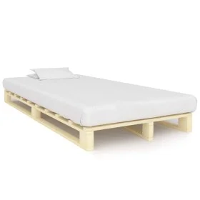 Solid pine wood pallet bed frame 120x200 cm by vidaXL, Beds and slatted bases - Ref: Foro24-285236, Price: 129,06 €, Discount: %