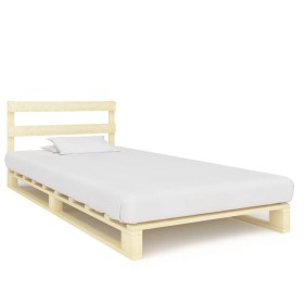 Solid pine wood pallet bed frame 100x200 cm by vidaXL, Beds and slatted bases - Ref: Foro24-285242, Price: 97,84 €, Discount: %