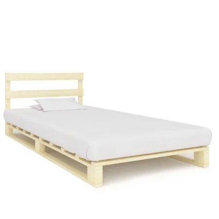Estructura de cama de palés madera maciza de pino 100x200 cm de vidaXL, Camas y somieres - Ref: Foro24-285242, Precio: 101,35...