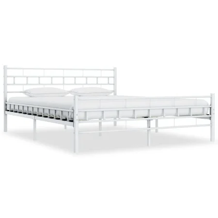 Bettgestell aus weißem Metall, 140 x 200 cm von vidaXL, Betten und Lattenroste - Ref: Foro24-285298, Preis: 117,72 €, Rabatt: %