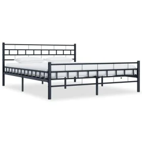 Black steel bed frame 160x200 cm by vidaXL, Beds and slatted bases - Ref: Foro24-285279, Price: 126,11 €, Discount: %