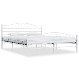 White metal bed frame 160x200 cm by vidaXL, Beds and slatted bases - Ref: Foro24-285304, Price: 159,88 €, Discount: %