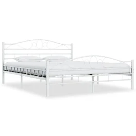 White metal bed frame 160x200 cm by vidaXL, Beds and slatted bases - Ref: Foro24-285304, Price: 157,84 €, Discount: %
