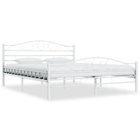 Bettgestell aus weißem Metall, 160 x 200 cm von vidaXL, Betten und Lattenroste - Ref: Foro24-285304, Preis: 158,22 €, Rabatt: %