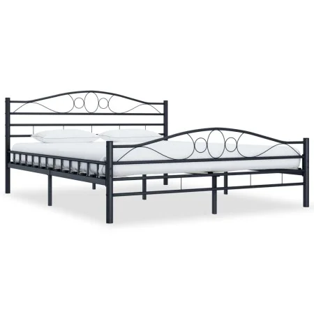 Bettrahmen aus schwarzem Stahl, 200 x 200 cm von vidaXL, Betten und Lattenroste - Ref: Foro24-285291, Preis: 162,25 €, Rabatt: %