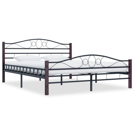 Black metal bed frame 160x200 cm by vidaXL, Beds and slatted bases - Ref: Foro24-285294, Price: 158,18 €, Discount: %