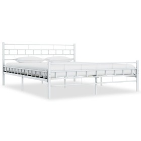 Estructura de cama de metal blanca 180x200 cm