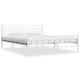 White metal bed frame 180x200 cm by vidaXL, Beds and slatted bases - Ref: Foro24-285300, Price: 135,96 €, Discount: %