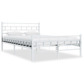 Estructura de cama de metal blanco 120x200 cm de vidaXL, Camas y somieres - Ref: Foro24-285297, Precio: 94,43 €, Descuento: %
