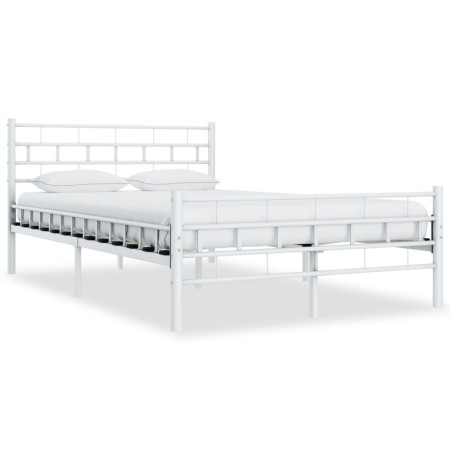 Bettgestell aus weißem Metall, 120 x 200 cm von vidaXL, Betten und Lattenroste - Ref: Foro24-285297, Preis: 94,43 €, Rabatt: %
