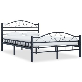 Estructura de cama de acero negra 120x200 cm