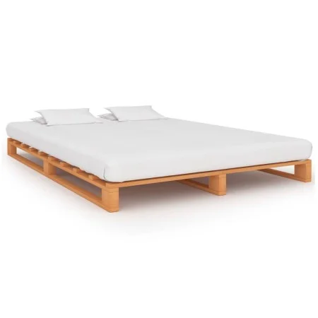 Solid pine wood pallet bed frame brown 120x200cm by vidaXL, Beds and slatted bases - Ref: Foro24-285264, Price: 152,94 €, Dis...