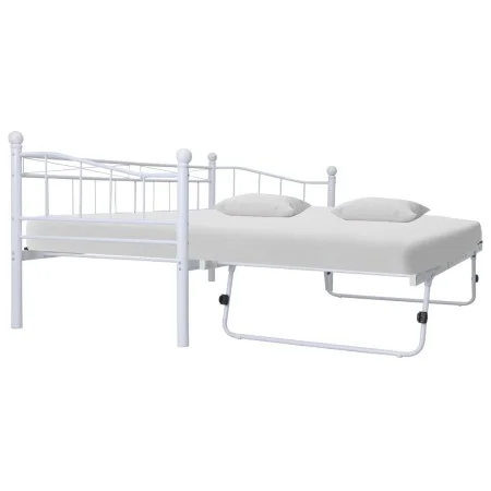 White steel bed frame 180x200/90x200 cm by vidaXL, Beds and slatted bases - Ref: Foro24-285308, Price: 205,12 €, Discount: %