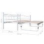 Bettgestell aus weißem Stahl, 180 x 200/90 x 200 cm von vidaXL, Betten und Lattenroste - Ref: Foro24-285308, Preis: 205,12 €,...