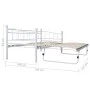 White steel bed frame 180x200/90x200 cm by vidaXL, Beds and slatted bases - Ref: Foro24-285308, Price: 205,12 €, Discount: %