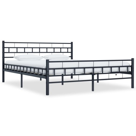 Estructura de cama de acero negra 180x200 cm de vidaXL, Camas y somieres - Ref: Foro24-285280, Precio: 149,35 €, Descuento: %