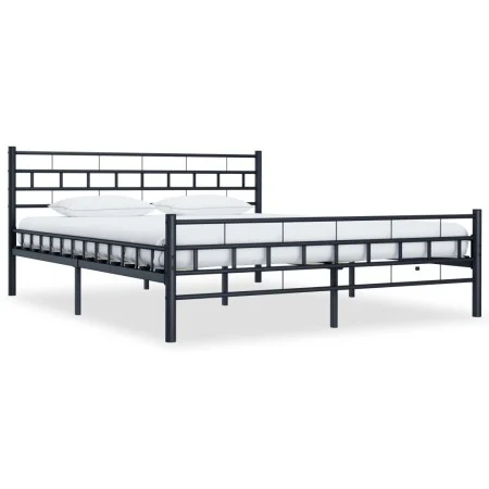 Estructura de cama de acero negra 180x200 cm de vidaXL, Camas y somieres - Ref: Foro24-285280, Precio: 144,27 €, Descuento: %