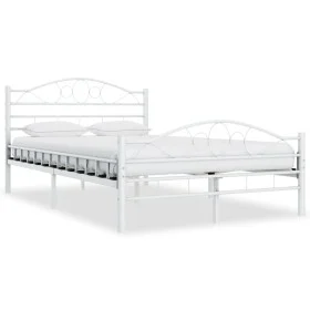 White metal bed frame 120x200 cm by vidaXL, Beds and slatted bases - Ref: Foro24-285302, Price: 134,12 €, Discount: %