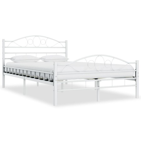 Estructura de cama metal blanco 120x200 cm de vidaXL, Camas y somieres - Ref: Foro24-285302, Precio: 136,23 €, Descuento: %