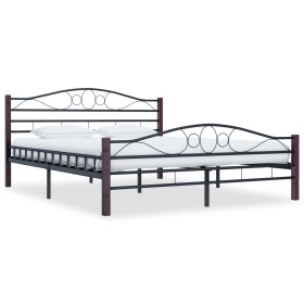 Black metal bed frame 200x200 cm by vidaXL, Beds and slatted bases - Ref: Foro24-285296, Price: 153,37 €, Discount: %