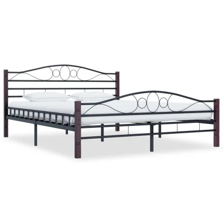 Estructura de cama de metal negro 200x200 cm de vidaXL, Camas y somieres - Ref: Foro24-285296, Precio: 151,15 €, Descuento: %