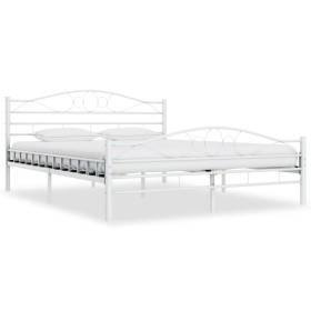Bettgestell aus weißem Metall, 200 x 200 cm von vidaXL, Betten und Lattenroste - Ref: Foro24-285306, Preis: 146,59 €, Rabatt: %