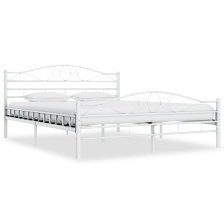 Bettgestell aus weißem Metall, 200 x 200 cm von vidaXL, Betten und Lattenroste - Ref: Foro24-285306, Preis: 146,59 €, Rabatt: %