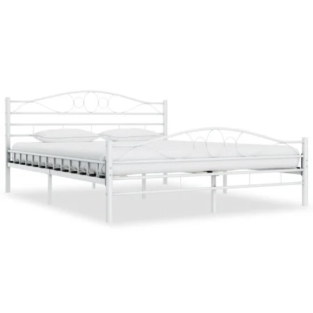 Estructura de cama de metal blanco 200x200 cm de vidaXL, Camas y somieres - Ref: Foro24-285306, Precio: 144,29 €, Descuento: %