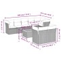 Set de sofás de jardín 9 pzas con cojines ratán sintético gris