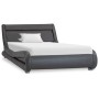 Estructura de cama con LED cuero sintético gris 100x200 cm