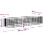 Arriate de gaviones de hierro galvanizado 300x100x50 cm