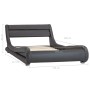 Bed frame with LED gray synthetic leather 100x200 cm by vidaXL, Beds and slatted bases - Ref: Foro24-285739, Price: 278,34 €,...
