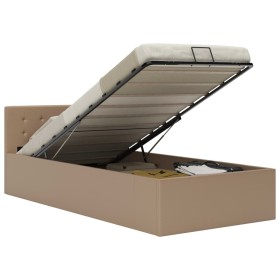 Cama canapé hidráulica cuero sintético capuchino 100x200 cm de vidaXL, Camas y somieres - Ref: Foro24-285529, Precio: 295,20 ...