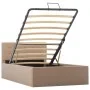 Hydraulisches Ausziehbett aus Kunstleder, Cappuccino, 100 x 200 cm von vidaXL, Betten und Lattenroste - Ref: Foro24-285529, P...