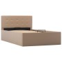 Cama canapé hidráulica cuero sintético capuchino 100x200 cm de vidaXL, Camas y somieres - Ref: Foro24-285529, Precio: 295,05 €