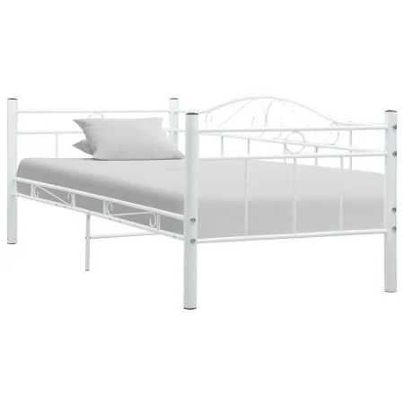 Estructura de cama de metal blanco 90x200 cm de vidaXL, Camas y somieres - Ref: Foro24-286136, Precio: 93,41 €, Descuento: %