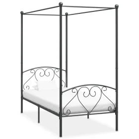 Graues Himmelbettgestell aus Metall, 100 x 200 cm von vidaXL, Betten und Lattenroste - Ref: Foro24-284441, Preis: 83,73 €, Ra...