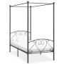 Gray metal canopy bed frame 100x200 cm by vidaXL, Beds and slatted bases - Ref: Foro24-284441, Price: 84,29 €, Discount: %