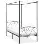 Gray metal canopy bed frame 100x200 cm by vidaXL, Beds and slatted bases - Ref: Foro24-284441, Price: 83,61 €, Discount: %