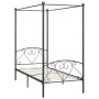 Gray metal canopy bed frame 100x200 cm by vidaXL, Beds and slatted bases - Ref: Foro24-284441, Price: 84,29 €, Discount: %