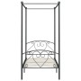 Gray metal canopy bed frame 100x200 cm by vidaXL, Beds and slatted bases - Ref: Foro24-284441, Price: 84,29 €, Discount: %