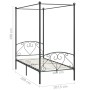 Gray metal canopy bed frame 100x200 cm by vidaXL, Beds and slatted bases - Ref: Foro24-284441, Price: 84,29 €, Discount: %