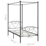 Gray metal canopy bed frame 100x200 cm by vidaXL, Beds and slatted bases - Ref: Foro24-284441, Price: 83,61 €, Discount: %