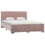 Estructura de cama de terciopelo rosa 140x200 cm de vidaXL, Camas y somieres - Ref: Foro24-286826, Precio: 328,71 €, Descuent...