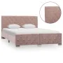 Pink velvet bed frame 140x200 cm by vidaXL, Beds and slatted bases - Ref: Foro24-286826, Price: 334,60 €, Discount: %