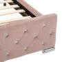 Estructura de cama de terciopelo rosa 140x200 cm de vidaXL, Camas y somieres - Ref: Foro24-286826, Precio: 328,71 €, Descuent...