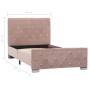 Pink velvet bed frame 90x200 cm by vidaXL, Beds and slatted bases - Ref: Foro24-286823, Price: 209,62 €, Discount: %