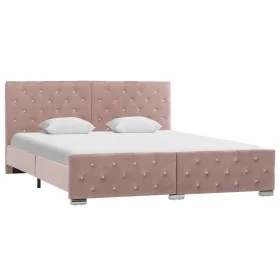 Bettgestell aus rosafarbenem Samt, 160 x 200 cm von vidaXL, Betten und Lattenroste - Ref: Foro24-286827, Preis: 355,20 €, Rab...