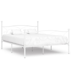 Estructura de cama con somier metal blanco 180x200 cm de vidaXL, Camas y somieres - Ref: Foro24-284452, Precio: 155,04 €, Des...