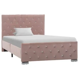 Estructura de cama de terciopelo rosa 100x200 cm de vidaXL, Camas y somieres - Ref: Foro24-286824, Precio: 209,81 €, Descuent...